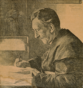 851153 Portret, met potlood geschetst, in kopie, van mgr. dr. J.A.H.G 'Andreas’ Jansen (1849-1916), pastoor te Bunnik, ...